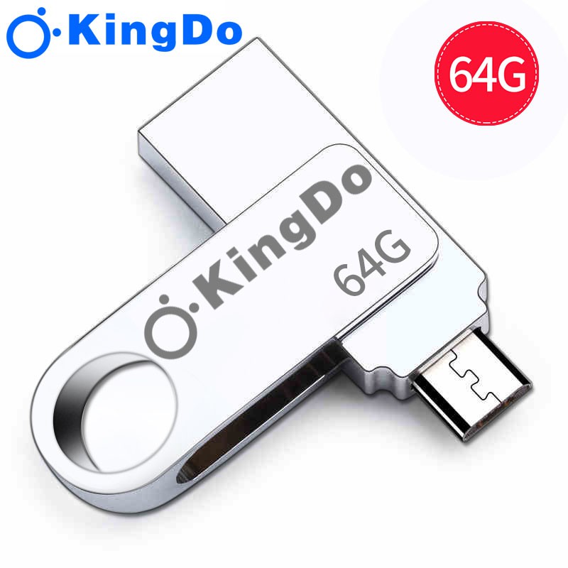 USB OTG Kingdo Ultra Dual Drive Luxe USB Micro USB 64GB 128GB 150MB/s (Bạc) Vỏ kim loại