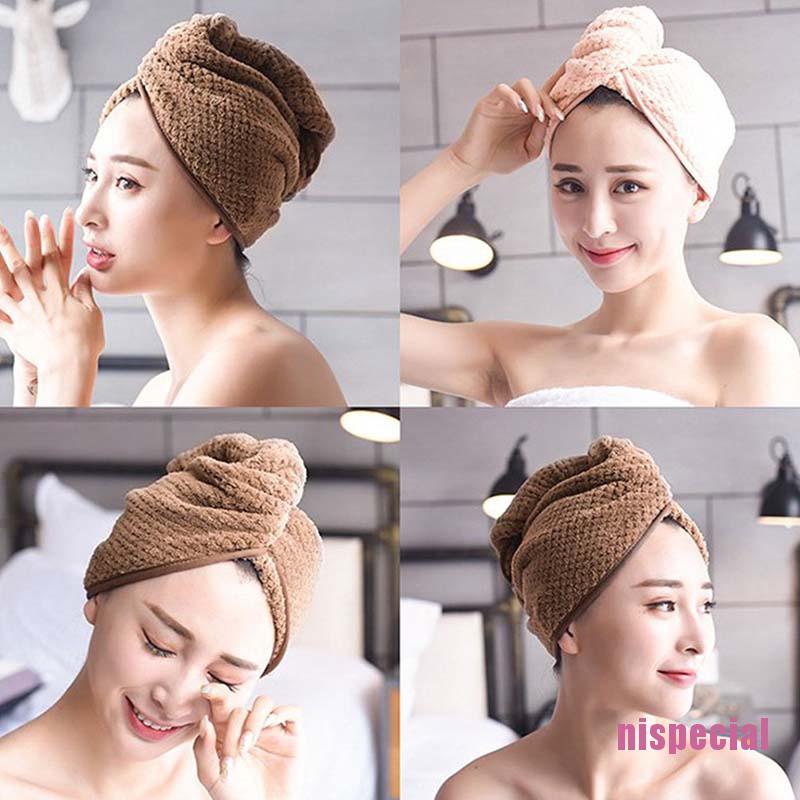 (Hàng Mới Về) Khăn Quấn Khô Tóc Sợi Chất Lượng Cao