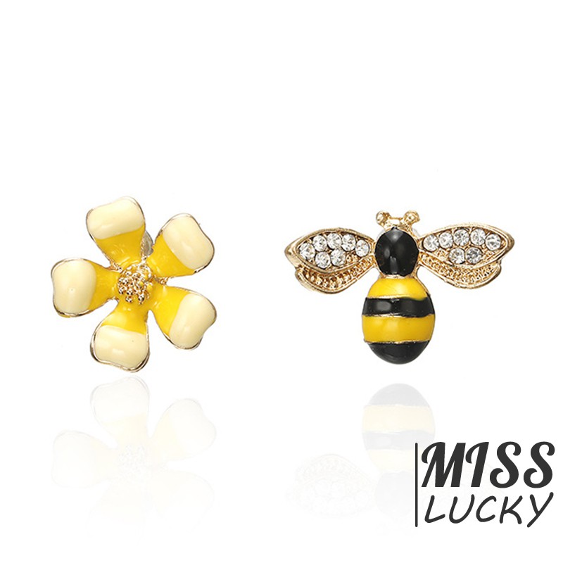 Khuyên tai nữ kiểu dáng con ong thời trang phong cách Hàn Quốc