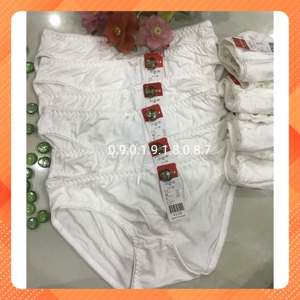 COMBO 10 QUẦN SỊP NỮ COTTON LỤA CAO CẤP MÀU TRẮNG MỀM MẠI QUYẾN RŨ VN10 [5 SIZE 35kg – 65kg]