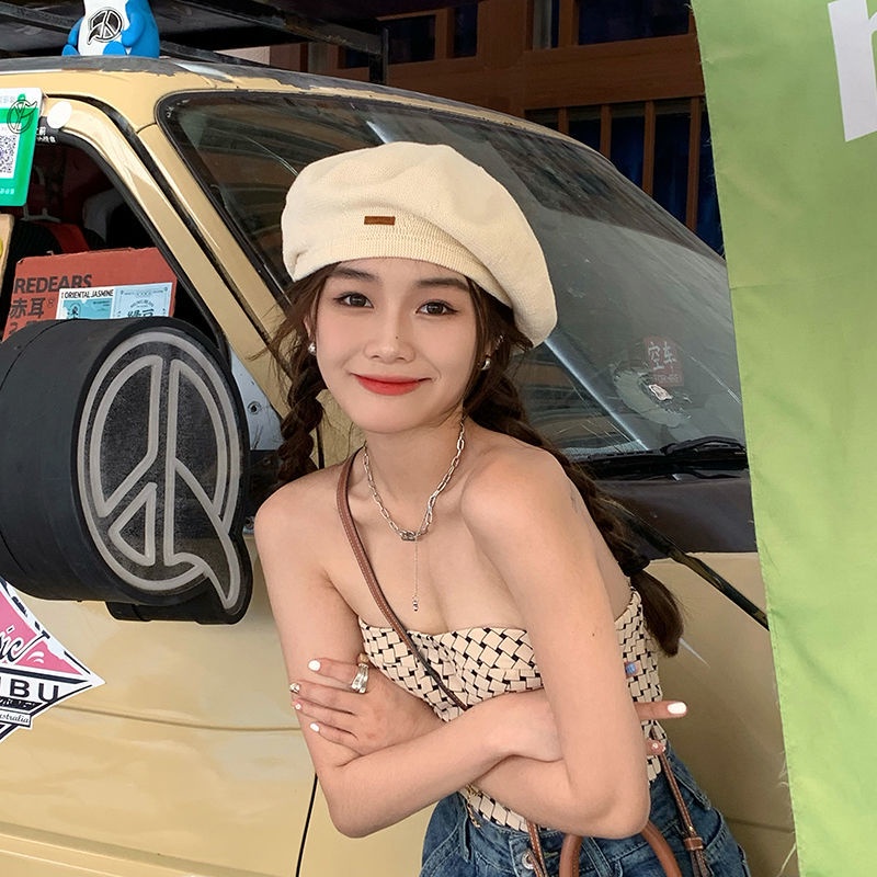 Mũ Beret Da Mỏng Thoáng Khí Phong Cách Hàn Quốc Cá Tính Cho Các Bạn Nữ