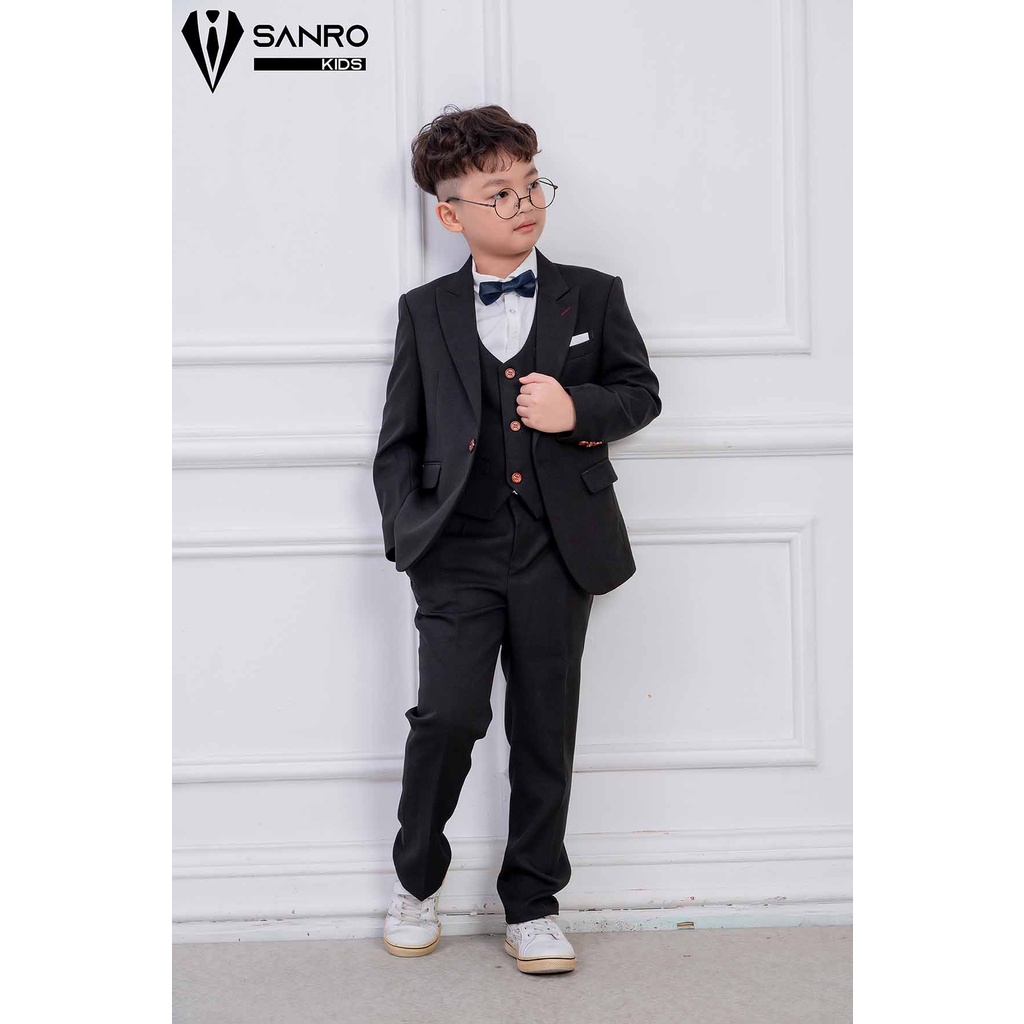 Bộ vest bé trai SANRO KIDS màu đen cao cấp