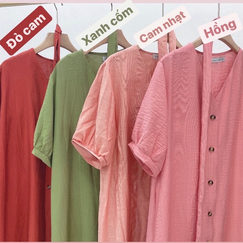 váy cổ v dáng dài ( tặng kèm đai buộc eo) | BigBuy360 - bigbuy360.vn