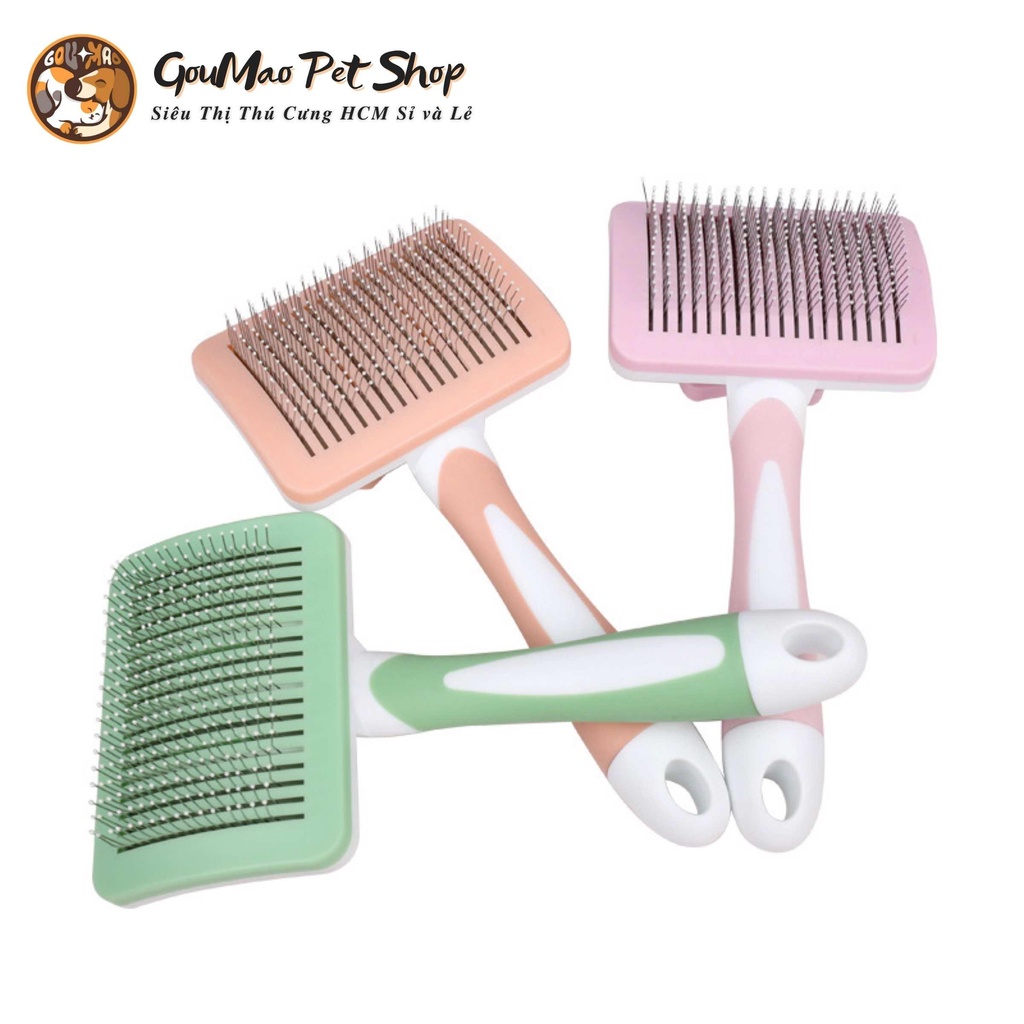 [Ảnh thật] LƯỢC PET COM , LƯỢC CHẢI LÔNG CÓ NÚT BẤM CAO CẤP DÀNH CHO CHÓ MÈO - GOUMAO PET