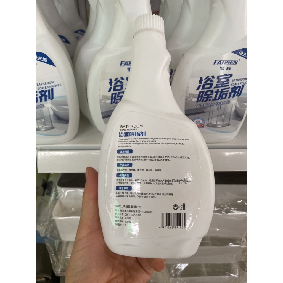 Chai Xịt Đa Năng Fancen -Dung Dịch Tẩy Rửa Nhà Tắm, Vòi Inox, Vòi Hoa sen Fancen 500Ml