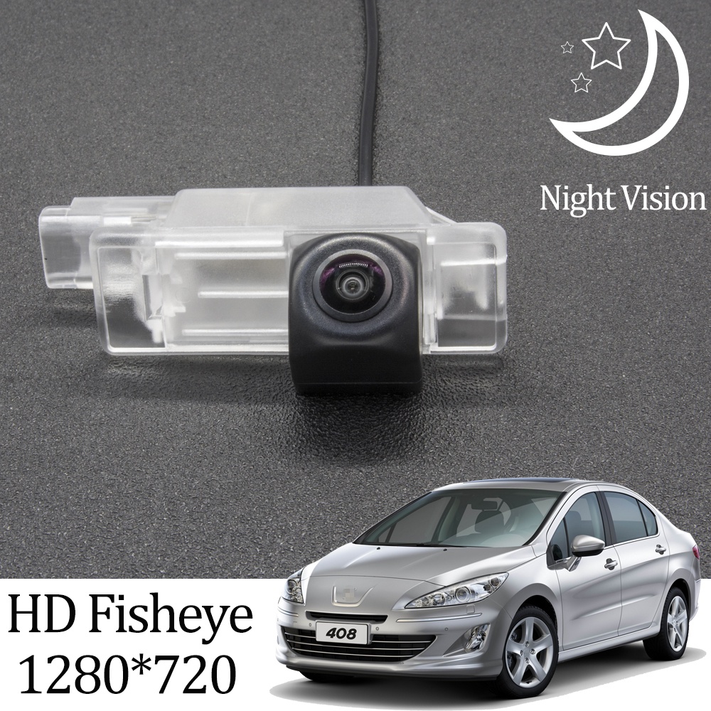 HD 1280 * 720 Ống kính mắt cá cho Peugeot 408 2010-2014 Camera quan sát phía sau Camera lùi đỗ xe