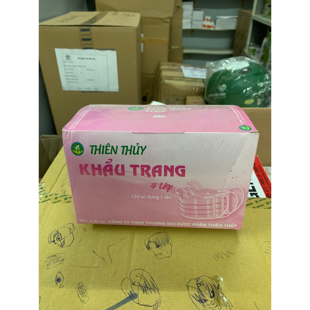 KHẨU TRANG THIÊN THỦY ( HỒNG ) HỘP 50 CÁI
