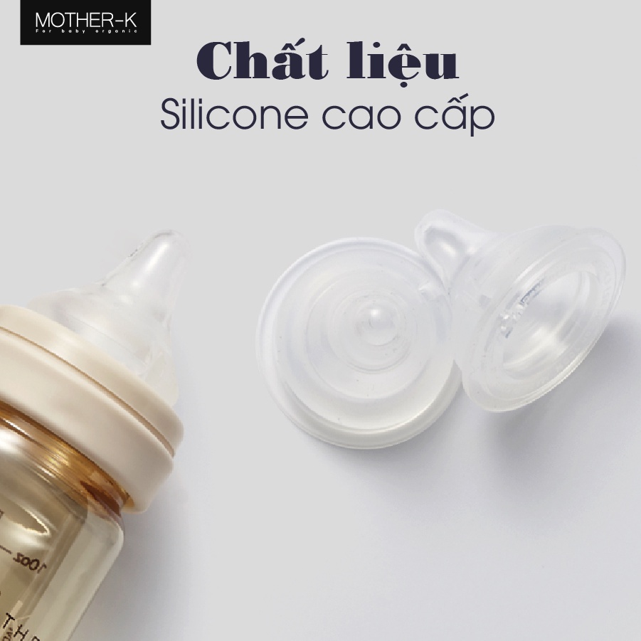 Bình sữa Mother-K nhựa PPSU cao cấp núm ti Silicone y tế 280ml