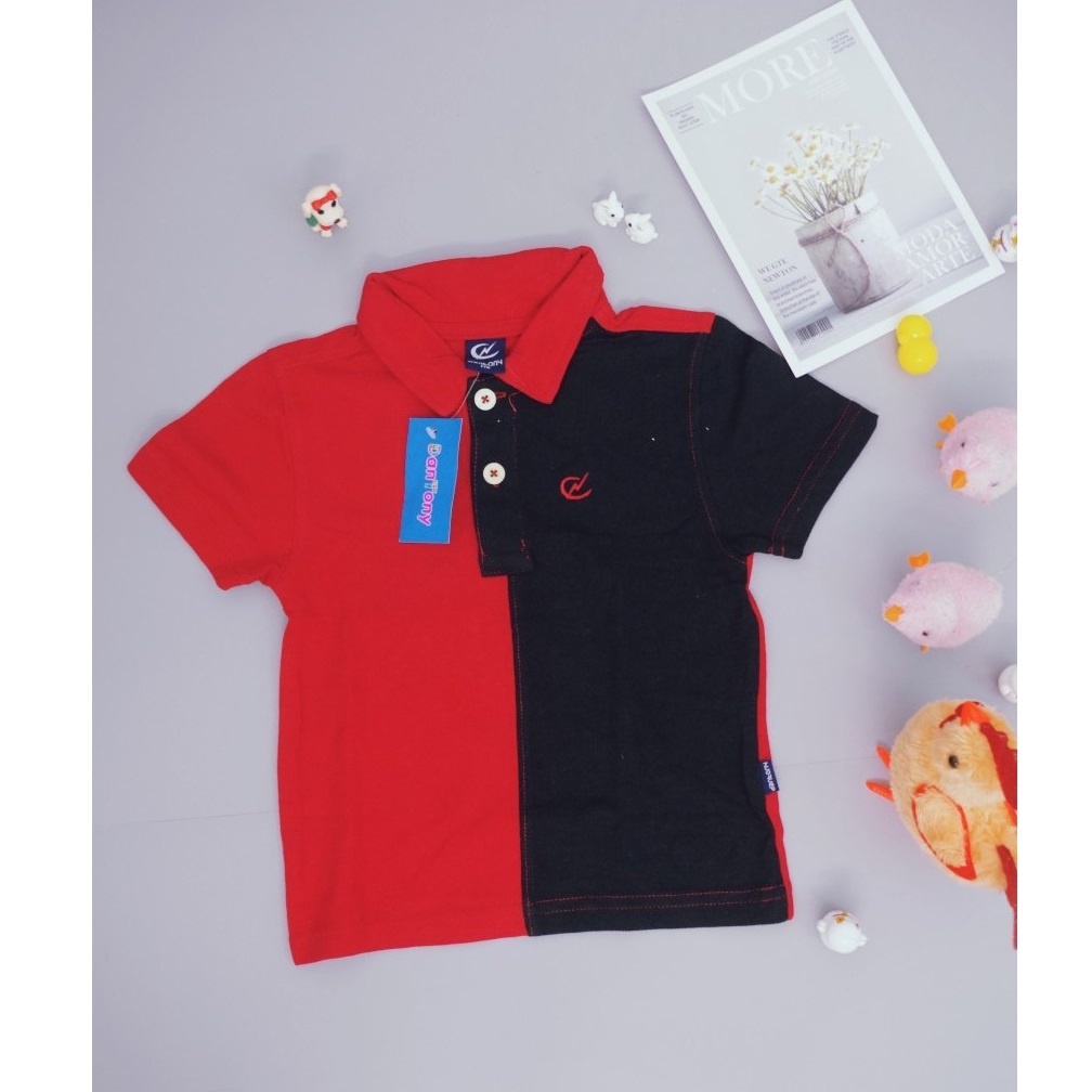 Combo 2 áo polo bé trai bé gái DANTONY  13-30kg, áo phông có cổ bé trai đi học đi chơi