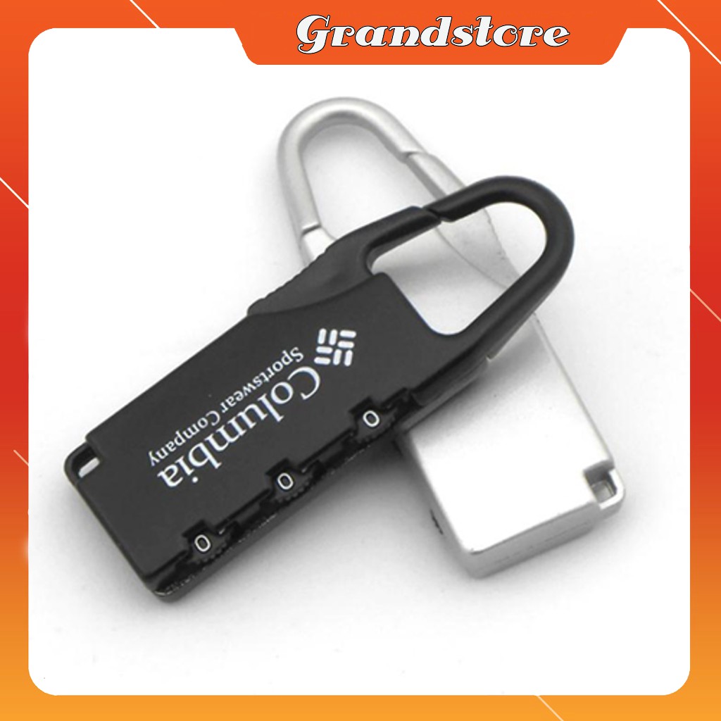 Ổ khóa số mini Columbia bằng thép không gỉ dùng khóa balo, vali, túi xách, ổ khóa mật mã mật khẩu du lịch chống trộm
