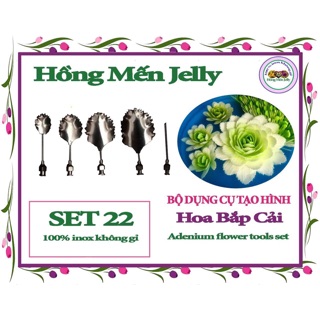 Bộ Kim Hoa Bắp Cải 5 kim- dụng cụ làm thạch 3D Hồng Mến Jelly