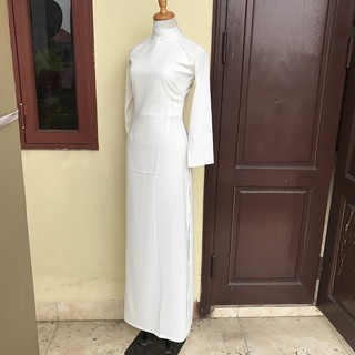 Áo Dài Trắng Trơn Có Lót