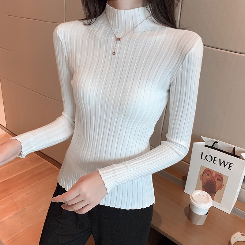 Áo Len Nữ Dài Tay Cổ Lọ Thời Trang Hàn