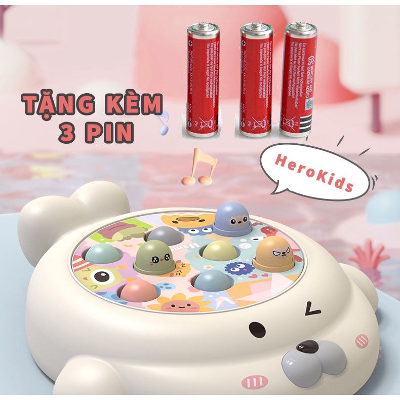 Đồ chơi đập chuột cho bé, bộ trò chơi đập chuột trẻ em có nhạc và đèn siêu xinh