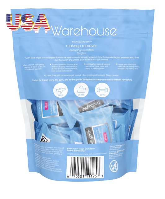 Khăn tẩy trang Neutrogena single USA