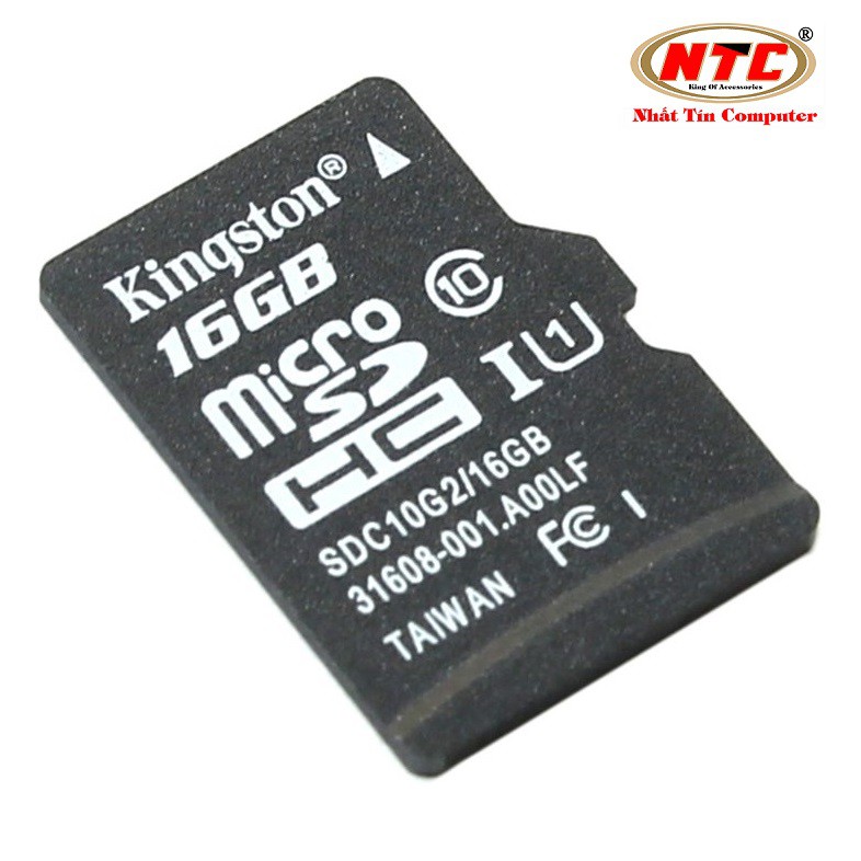 Thẻ nhớ microSDHC Kingston 16GB Class 10 U1 80MB/s (Đen) - Hãng chính hãng