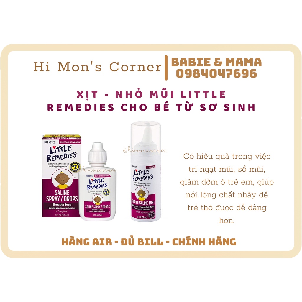 Xịt mũi Little Remedies [ Hàng Air ]