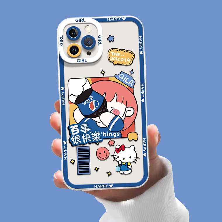 Ốp Điện Thoại Silicon TPU Mềm Trong Suốt In Họa Tiết Dễ Thương Cho IPhone 14 13 12 11 Pro X XR XS Max 6 6S 7 8 Plus