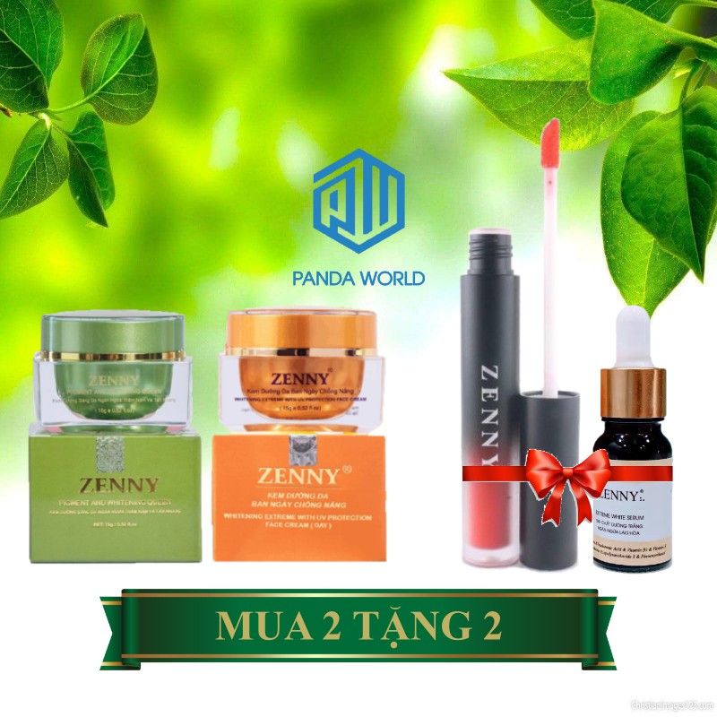 Bộ Kem Zenny chính hãng Sáng Da Ngừa Thâm Nám Tặng Kèm Serum và Son Môi