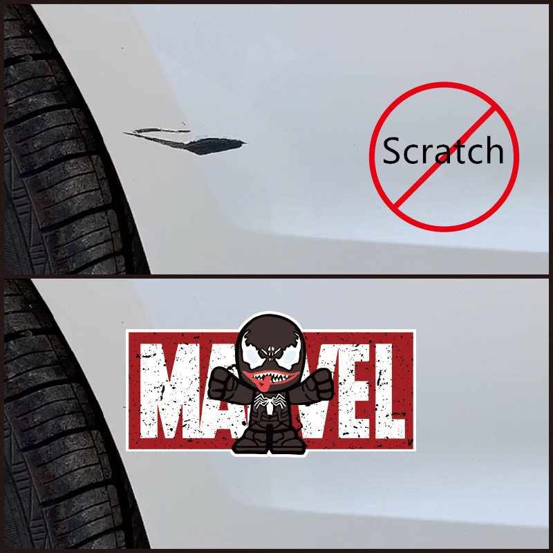 Miếng Dán 20x10cm Họa Tiết Ironman Spiderman Marvel Trang Trí Xe Hơi