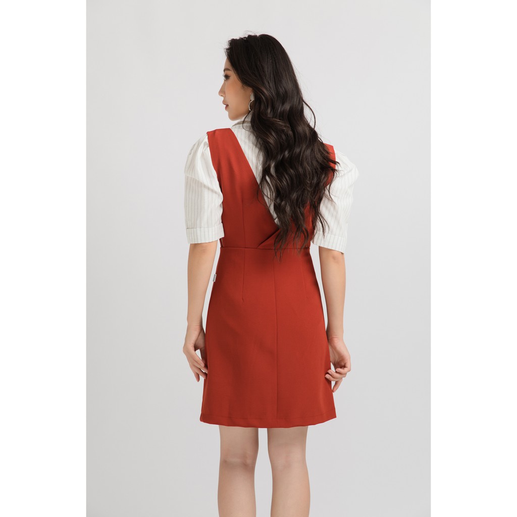 [Mã WABRLOW5 giảm 15% đơn 300K] Yếm váy hai hàng cúc - 20Again - YVA0114 | BigBuy360 - bigbuy360.vn