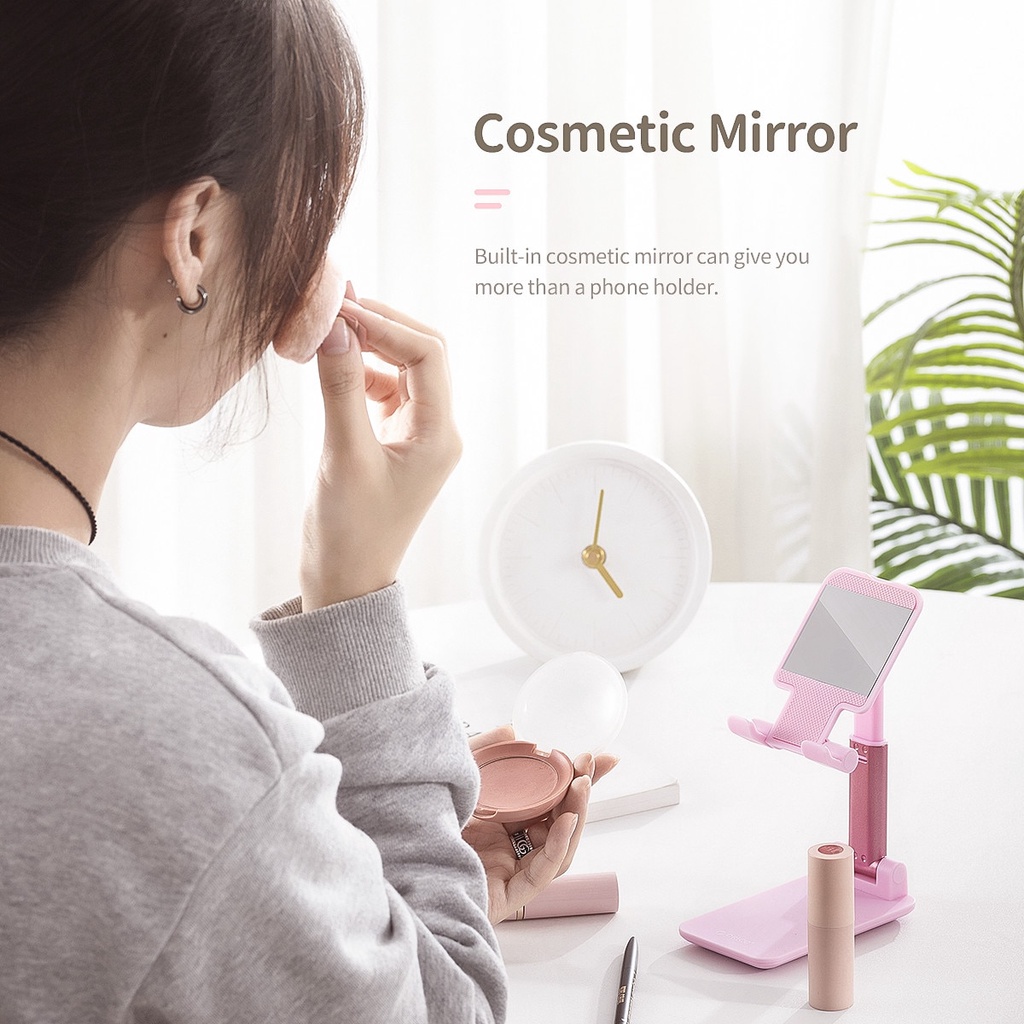 Giá Đỡ ORICO MPHJ Có Gương Màu Hồng Để Bàn Gập Gọn Điều Chỉnh Được Cho Điện Thoại Xiaomi 11/iPhone/Máy Tính Bảng iPad