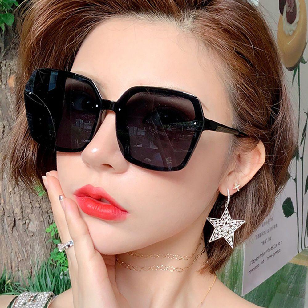 Kính Mát Gọng Vuông Lớn Chống Bức Xạ Chống Bức Xạ Phong Cách Hàn Quốc Cho Nữ
