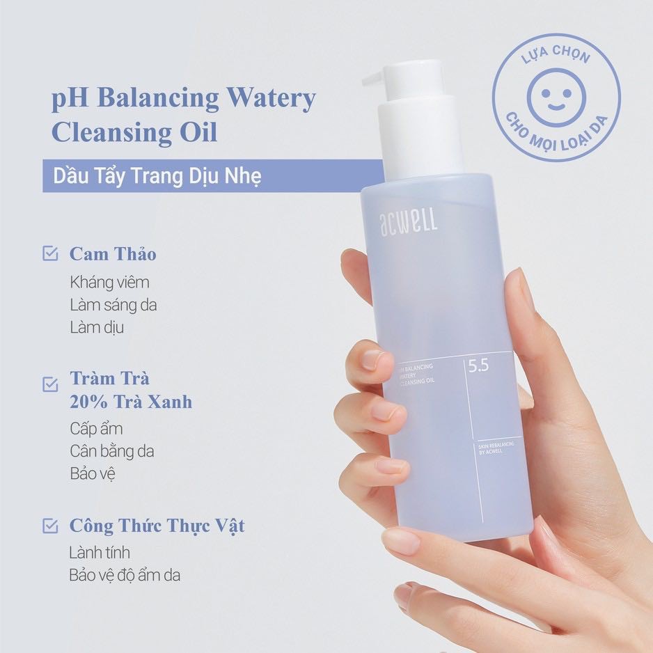 Dầu Tẩy Trang Dịu Nhẹ Acwell pH Balancing Watery Cleansing Oil