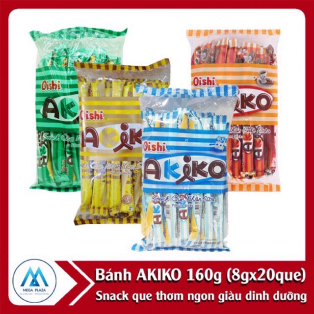 Bánh AKiko oshi  5 vị ( 1 gói 8g * 20 chiếc )