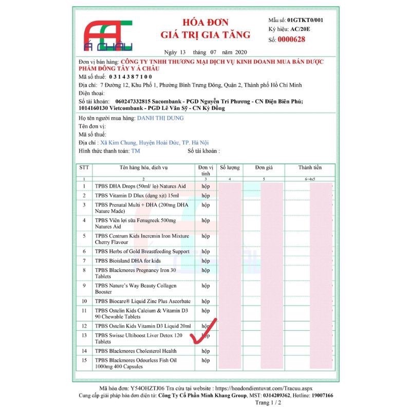 Vitamin E kirkland đẹp da ( tách lẻ 10 viên) date 09/26