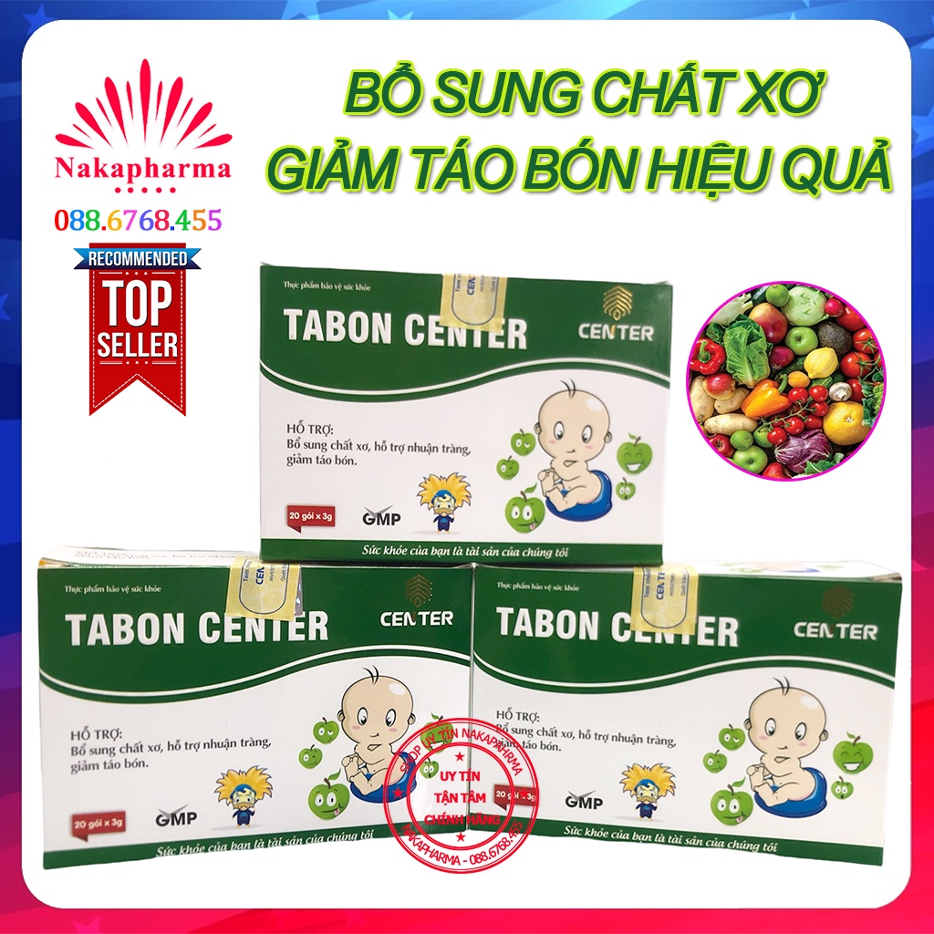[KÈM QUÀ] Center Táo Bón Tabon - Hỗ trợ bổ sung tinh chất rau xanh, chất xơ tự nhiên, giúp nhuận tràng, ngừa táo bón