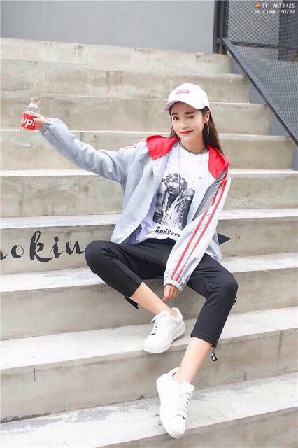 🎆𝐃𝐮̀ 𝟐 𝐋𝐨̛́𝐩🎆 BAC Áo Khoác Dù Phối Nón Tay Sọc (Kèm Video, Hình Thật) | BigBuy360 - bigbuy360.vn