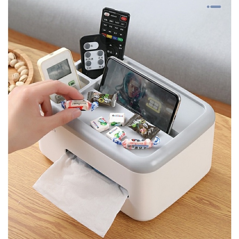 Hộp Giấy Để Bàn Văn Phòng OENON Thiết Kế 2 Ngăn Chất Liệu Nhựa ABS Cao Cấp - 318