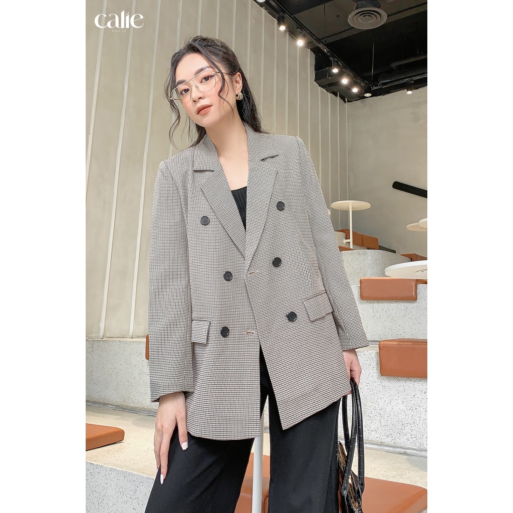 Áo vest kẻ thanh lịch thời trang thiết kế nữ Calie House AV001