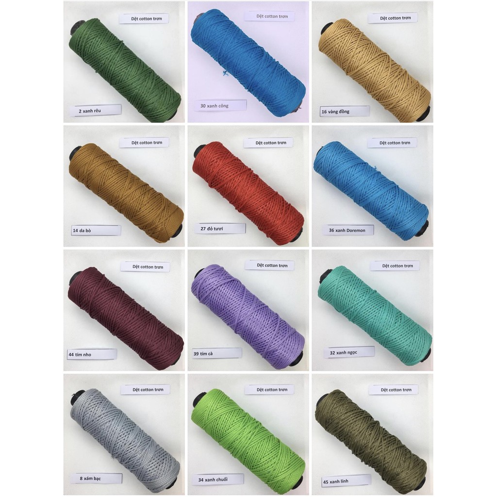 Sợi dệt cotton trơn Craft Yarn - Màu 1 - Màu 49