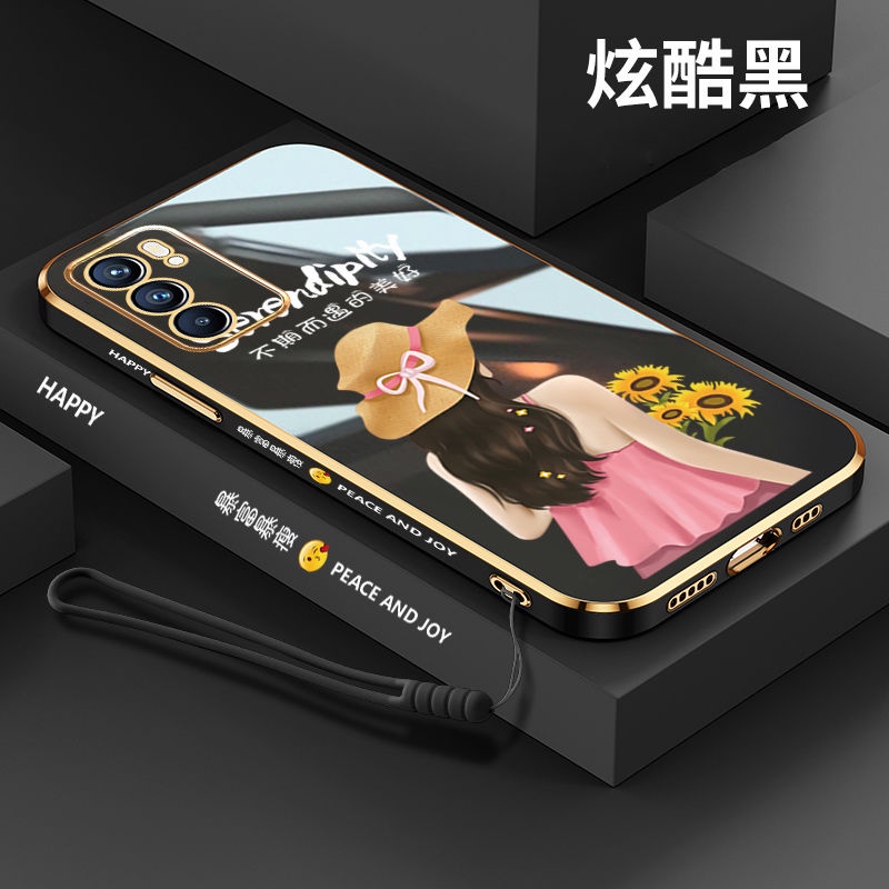 Ốp Điện Thoại Silicon Cạnh Thẳng Họa Tiết Nhân Vật Sang Trọng Cho oppo reno5 5PRO RENO6 6PRO RENO6Z RENO7 RENO7 PRO