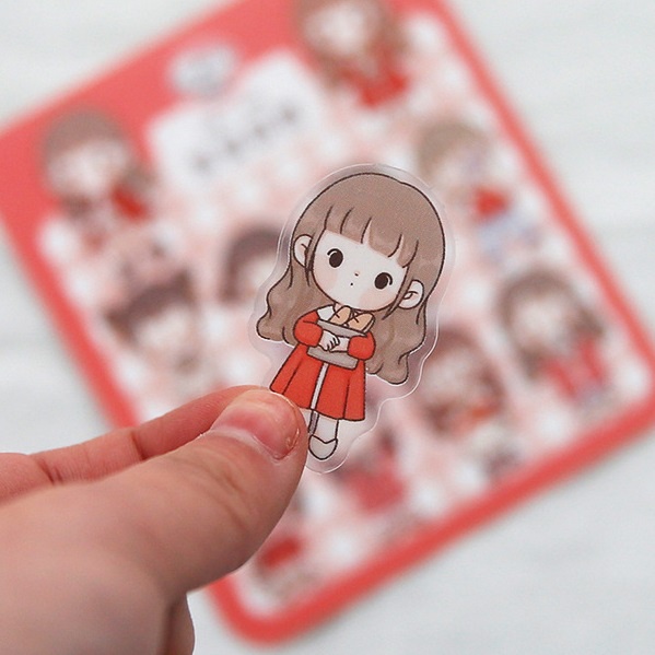Gói 40 miếng dán trang trí điện thoại chống nước hình bé gái hoạt hình dễ thương DIY