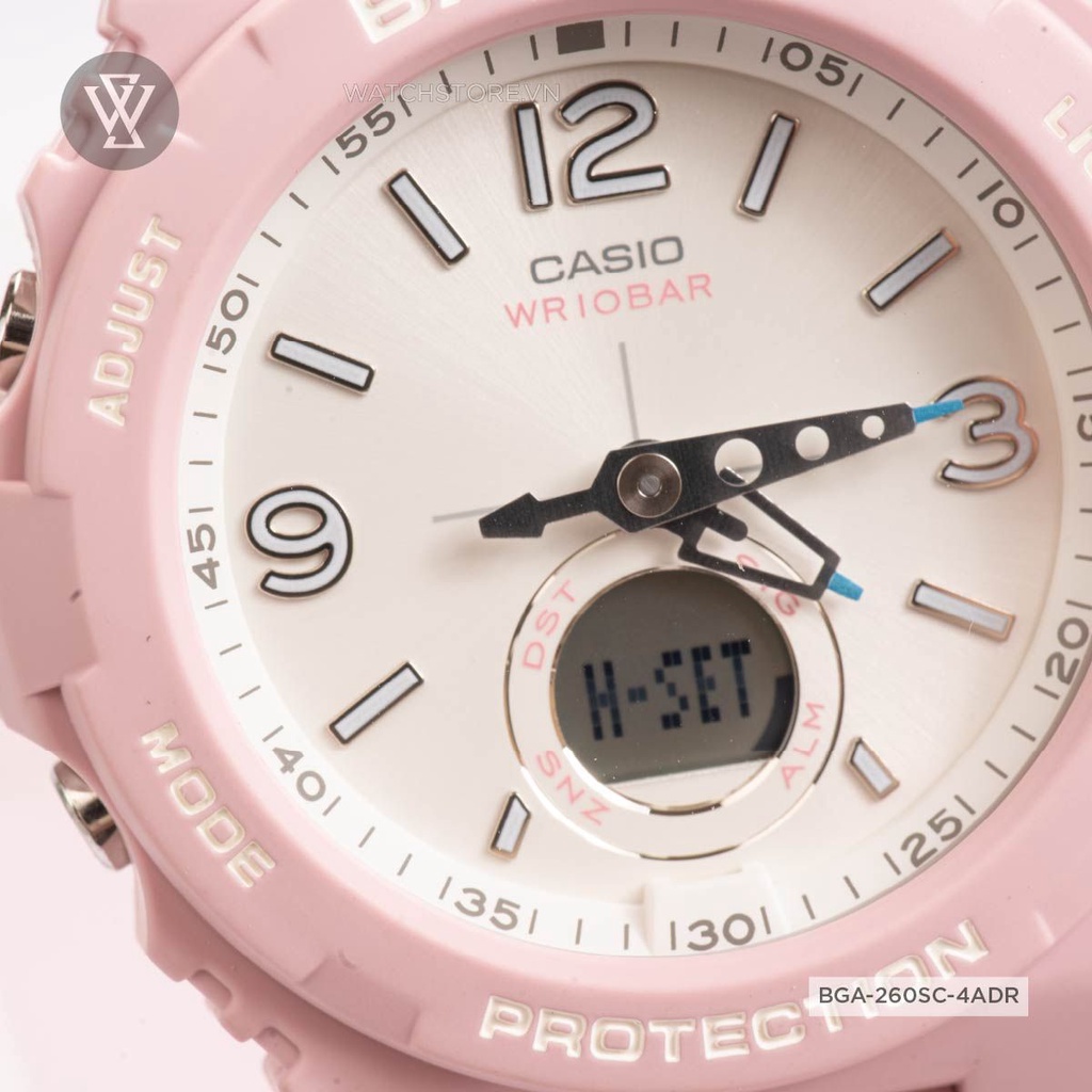 Đồng Hồ Điện Tử Nữ Casio WATCHSTORE BGA-260SC-4A Thiết Kế Mặt Kính Khoáng 41mm, Dây Và Vỏ Nhựa Bền Bỉ