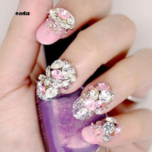 Hộp phụ kiện đá vuông đẹp mắt dùng đính trang trí móng tay tiện dụng