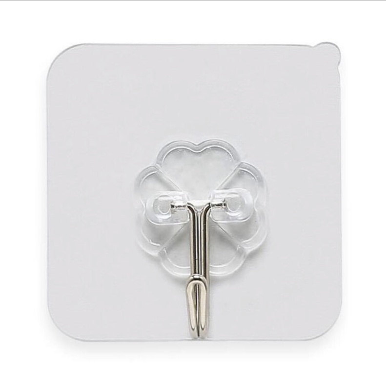 Móc treo đồ dán tường siêu bám dính bền bỉ kiểu dáng trong suốt tiện dụng 6x6cm #HCM