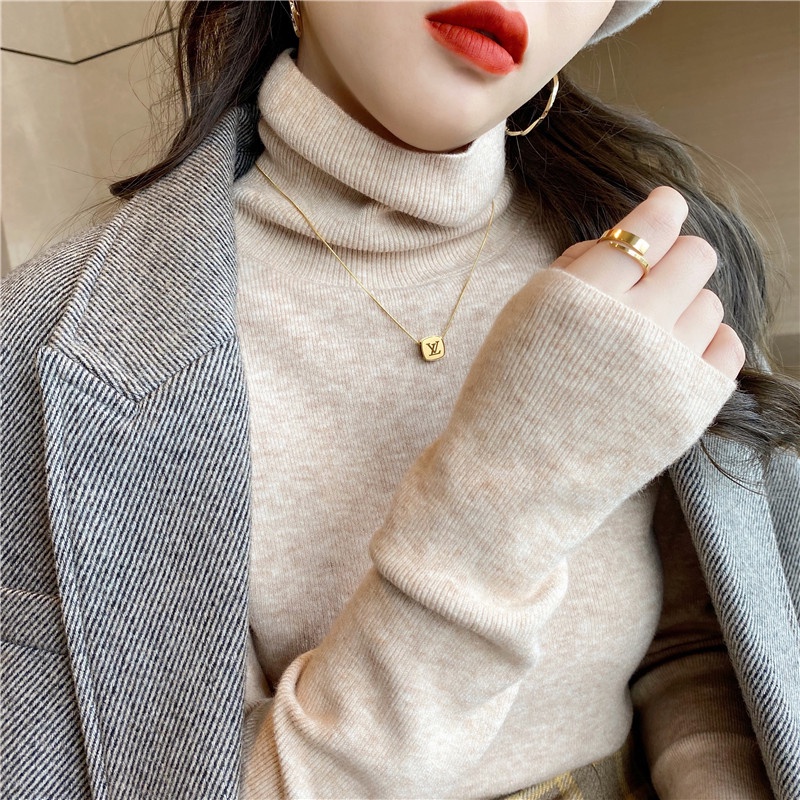Áo sweater PERTY cổ lọ phong cách Hàn Quốc thời trang mùa đông cho nữ