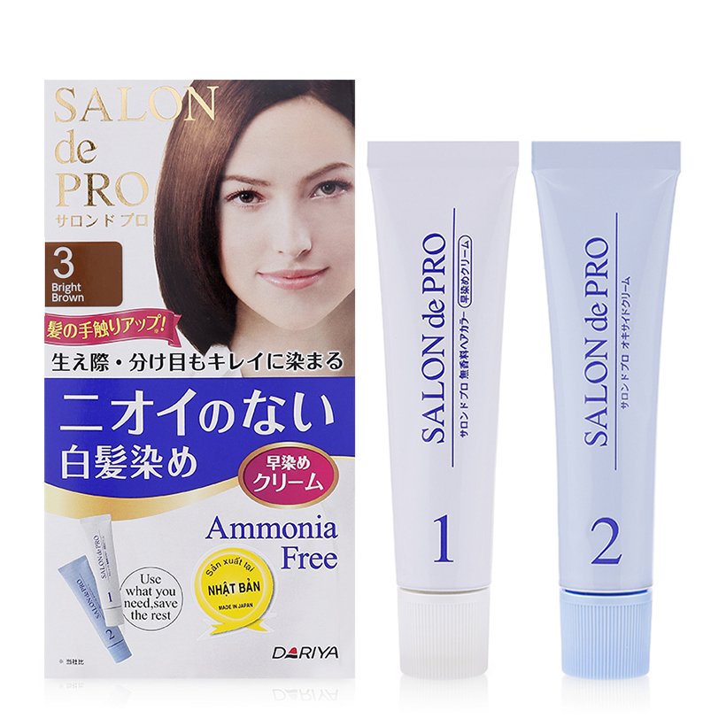 Kem nhuộm tóc Salon de Pro 5 natural brown Dariya 80g - Hachi Hachi Japan Shop