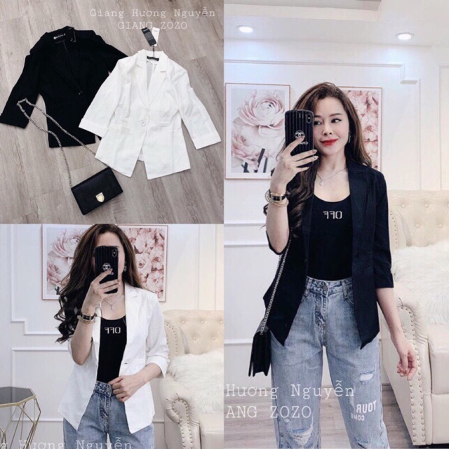 BÁN SỈ ÁO VEST TAY LỬNG ĐEN TRẮNG CHO NỮ