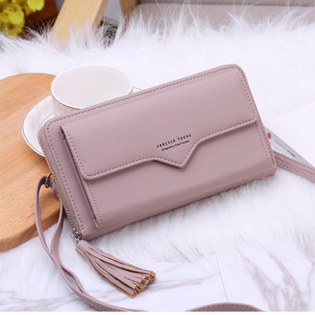 Ví cầm tay kiêm đeo chéo FY móc tua rua phong cách Hàn Quốc | BigBuy360 - bigbuy360.vn