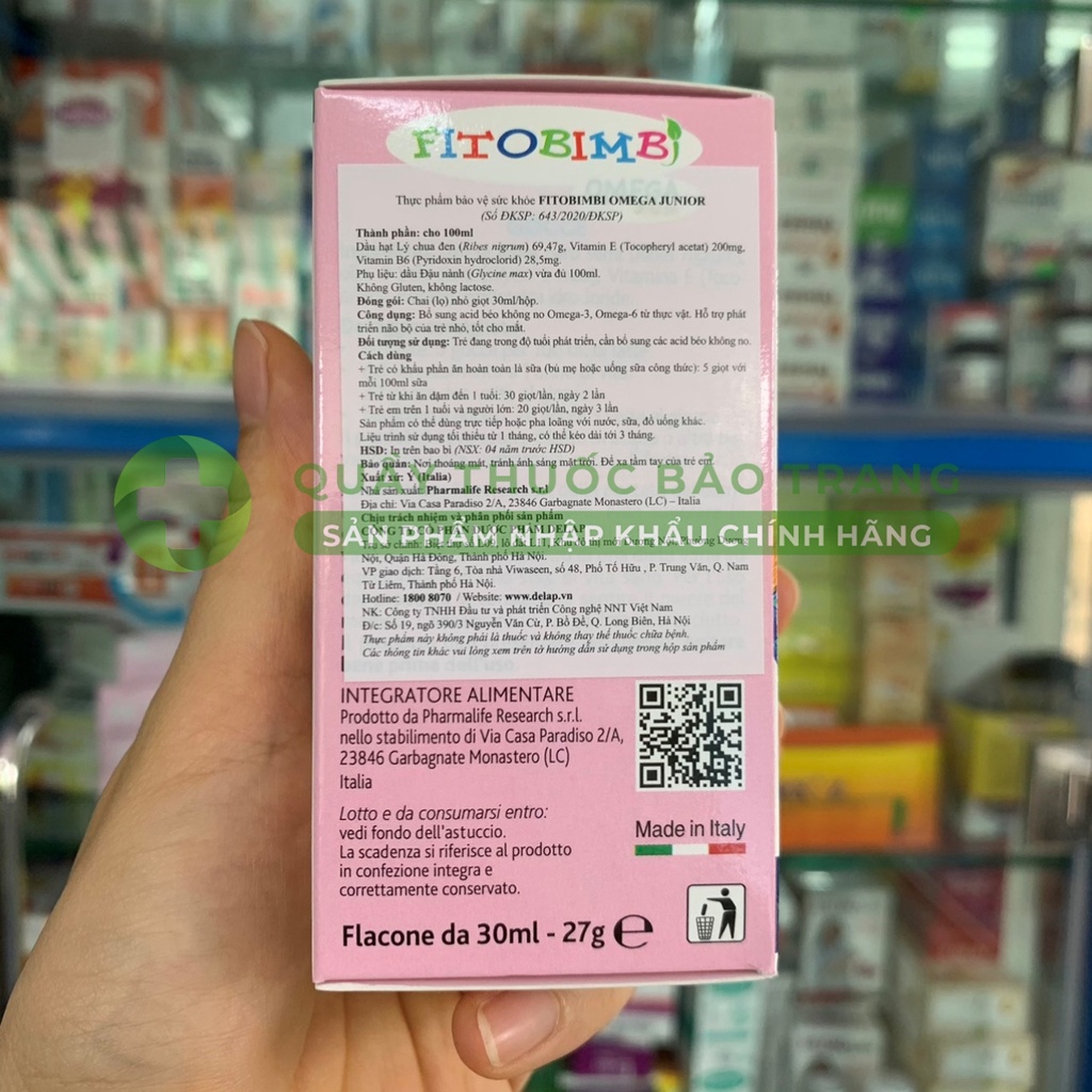 Fitobimbi Omega Junior - Phát triển trí não cho bé