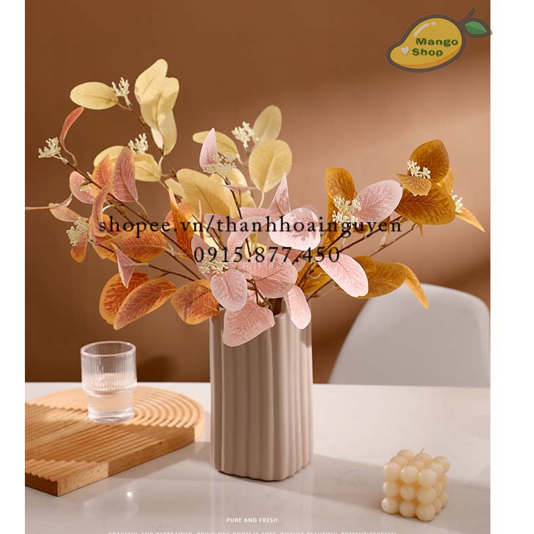 [NEW] Cành lá bạch đàn pastel có hoa decor chụp ảnh sản phẩm