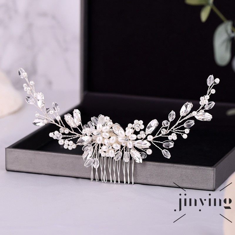 GETNOIVAS Lược cài tóc đính ngọc trai sang trọng cho nữ