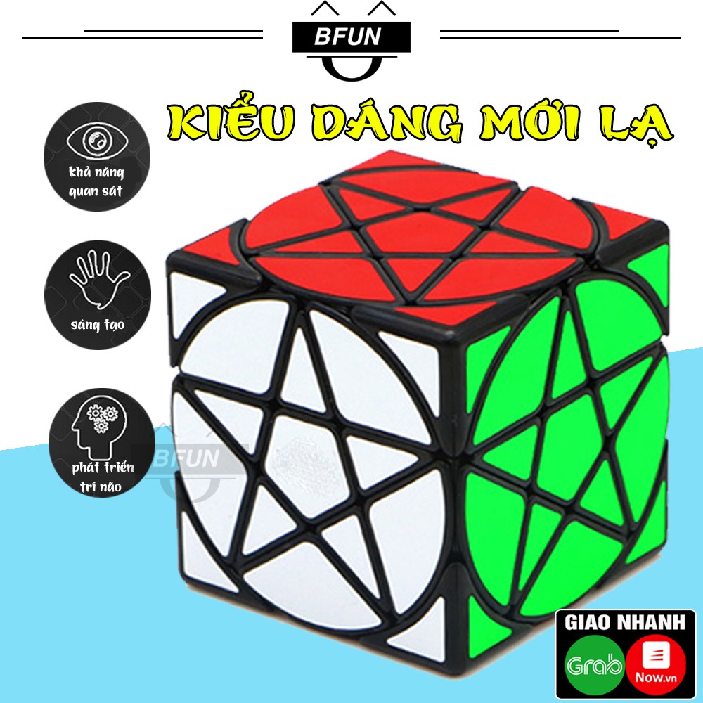 Rubik Biến Thể 6 Mặt Ngôi Sao Năm Cánh VIỀN ĐEN - Khối Rubik Kiểu Dáng Độc Đáo, Xoay Trơn - Đồ Chơi Trẻ Em BFUN