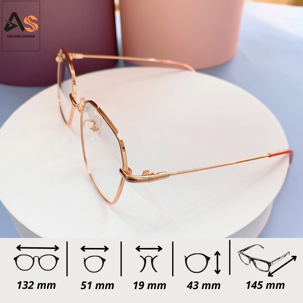 Gọng kính vuông nam nữ kiểu dáng thanh mảnh kim loại 5256