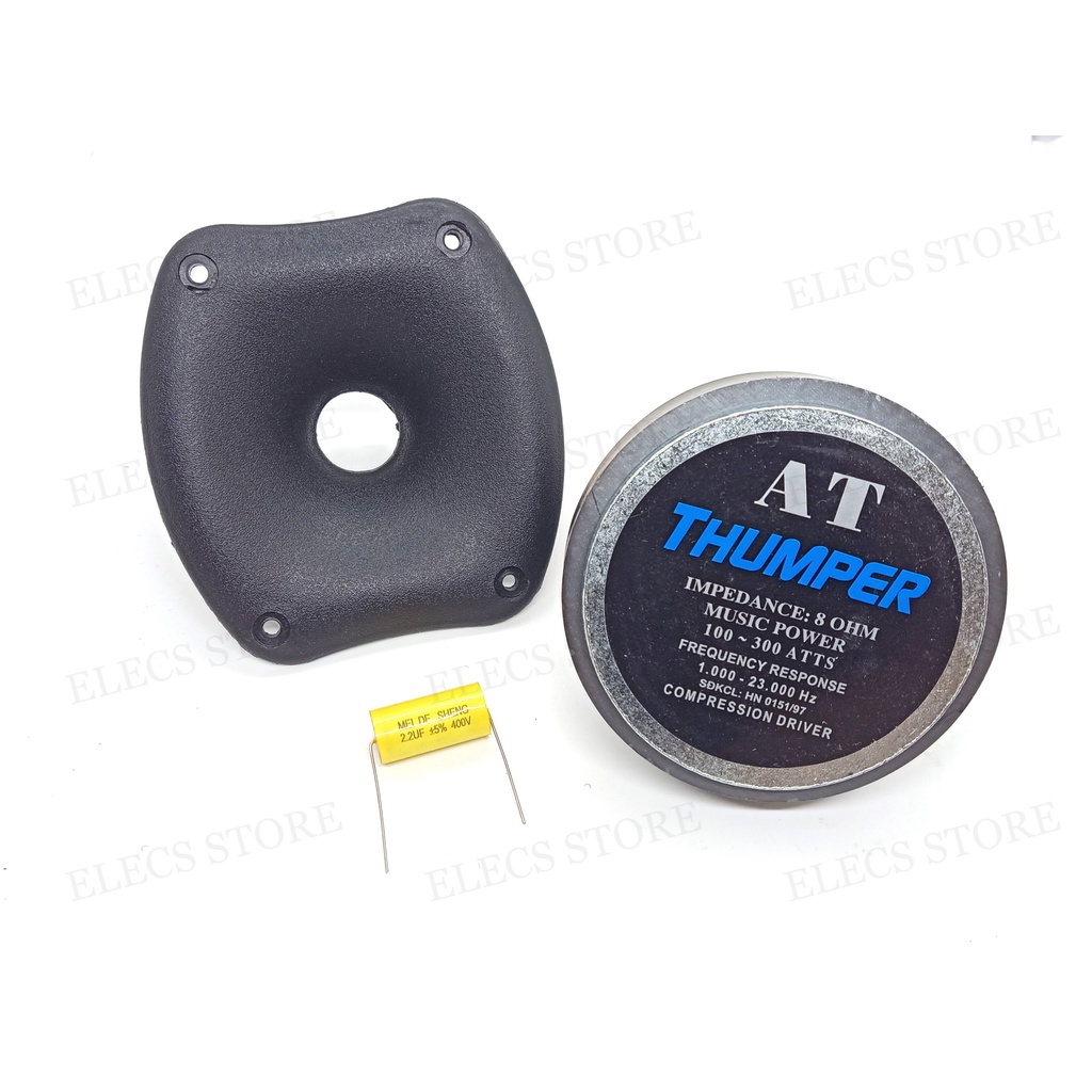 Bộ Loa Treble Kèn 450 + Họng Kèn Bầu 12cm x 12cm + Tụ Loa Treble 2.2uF